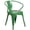 Green, variant on Bowery Hill 17.5" Industrial Steel Metal Dining Arm Chair in White
