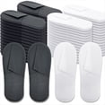 thumbnail image 1 of 50 Pares de Pantuflas Desechables Al por , 25 Blancas y 25 Grises, para Hotel y Spa, Cerradas para Viaje A Casa., 1 of 5
