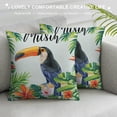 thumbnail image 3 of Autua Toucan Leaves Tropical Decorative Cushion Throw Pillow Cover for Home Couch Living Room Bed Sofa Pillowcase 1PC 24x24in, 3 of 5