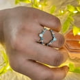 thumbnail image 2 of White Diamond and Blue Topaz Ring Enhancer- Wedding Ring Jacket in 925 Sterling Silver, 2 of 7