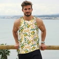 thumbnail image 6 of Uemuo Lemon Pattern Men's Muscle Shirts Sleeveless Dry Fit Gym Workout Tank Top Lightweight Sports Tank Top Beach Tank Top, Loose-fit Sleeveless Shirt-Medium, 6 of 7