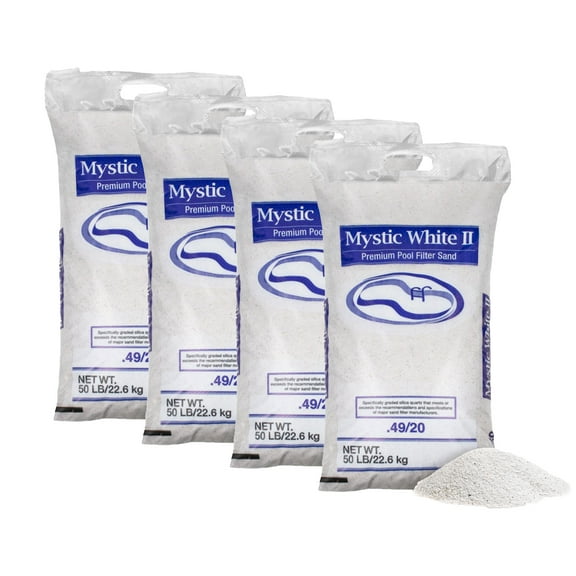 U.S. Silica Mystic White II Premium Silica Pool Filter Sand, 50 lb, 4 Pack