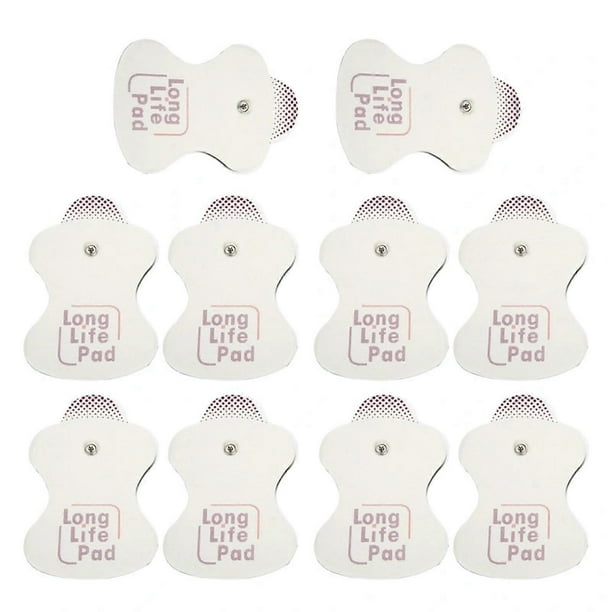 10pcs TENS Unit Pads 2.2mm Replacement Electrode TENS Unit Patches for TENS/EMS Muscle Stimulation Electrotherapy