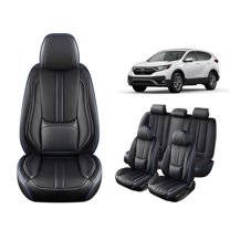 Car Seat Covers Full Set Fit for Honda CR-V 2000-2025, Premium Faux Leather Car Seat Protector,Breathable Anti-Slip Full Wrapping Edge Seat Covers(BlackBlue,Full Set)