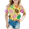 thumbnail image 3 of Kids Easter Girls Outfit Short Sleeved T Shirt Gray Easter Graphic Tees Girls Summer T Shirt Top Kids Clothes Girls Size 4-5 Years T Shirts, 3 of 4