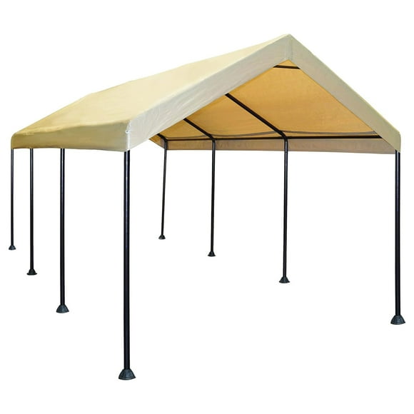 Caravan Canopy Mega Domain Abri d'Auto Imperméable à Cadre en Acier, 10 x 20 Pieds, Beige