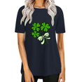 thumbnail image 1 of Pxiakgy Vente Chaude! T-Shirt Trèfle de la Saint-Patrick pour Femmes Chanceux Irlandais Manches Courtes T-Shirt Graphique Trèfle Mode Décontractée Col Rond Manches Courtes Imprimé Noir S, 1 of 6