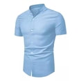 thumbnail image 4 of Camisa Hombre Manga Corta Corte Pegado Strech Cuello Mao G, 4 of 5