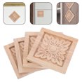 thumbnail image 2 of 4Pcs Carving Applique Simple and Stylish Design for Bed Headboard Pine Wood 8.00X8.00X0.80Cm, 2 of 9