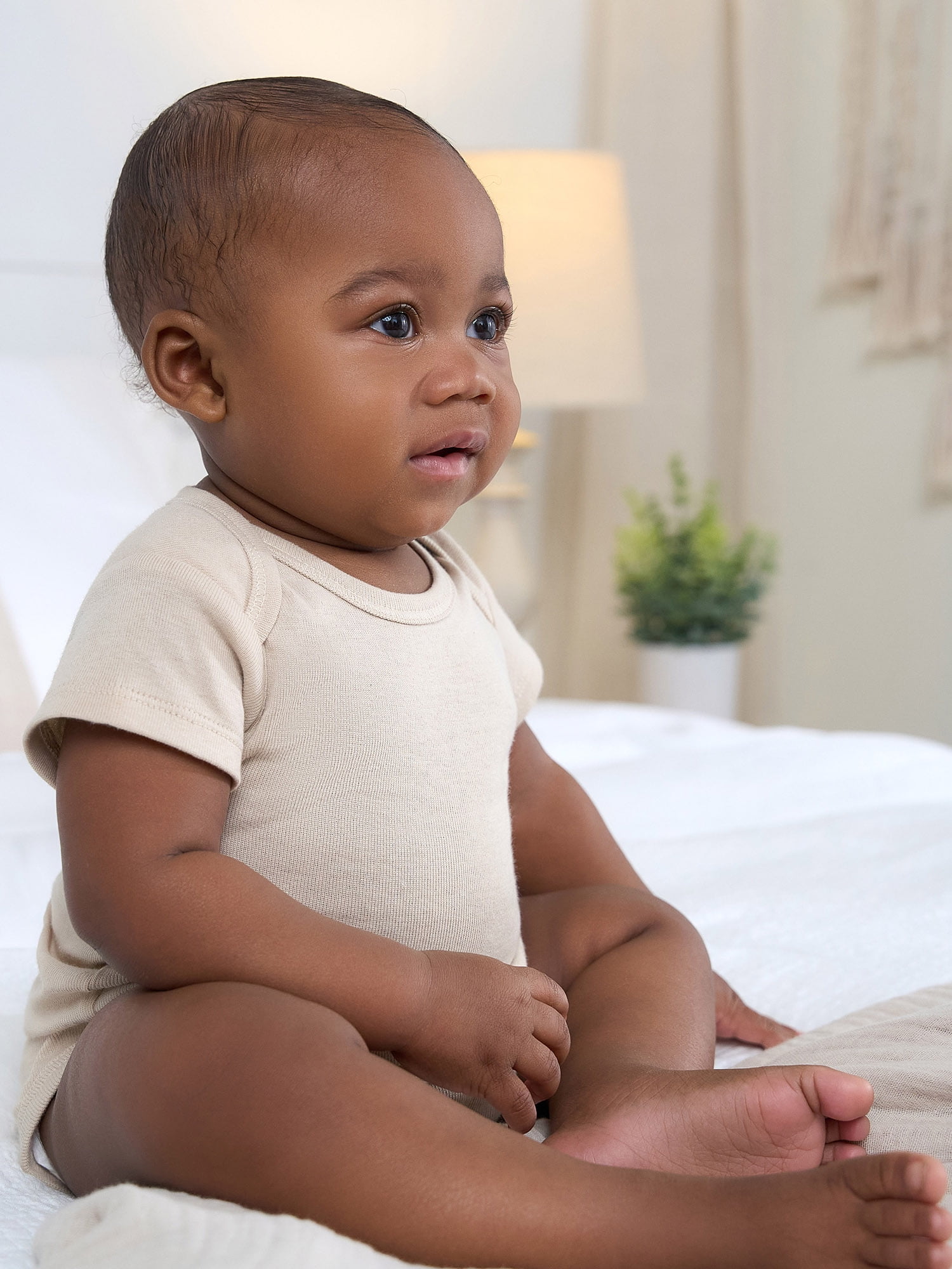 Gerber Baby Boy or Girl Neutral Short Sleeve Cotton Onesies, 4-Pack, Newborn - 24 Months
