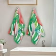thumbnail image 3 of Funny Flamingo Head Hand Towels for Bathroom, Summer Green Leaves Kitchen Towel 2 PCS Ultra Soft and Highly Absorbent Decorative Fingertip Face Bath Towels for Spa & Hotel, 28.3"x 14.4", 3 of 4