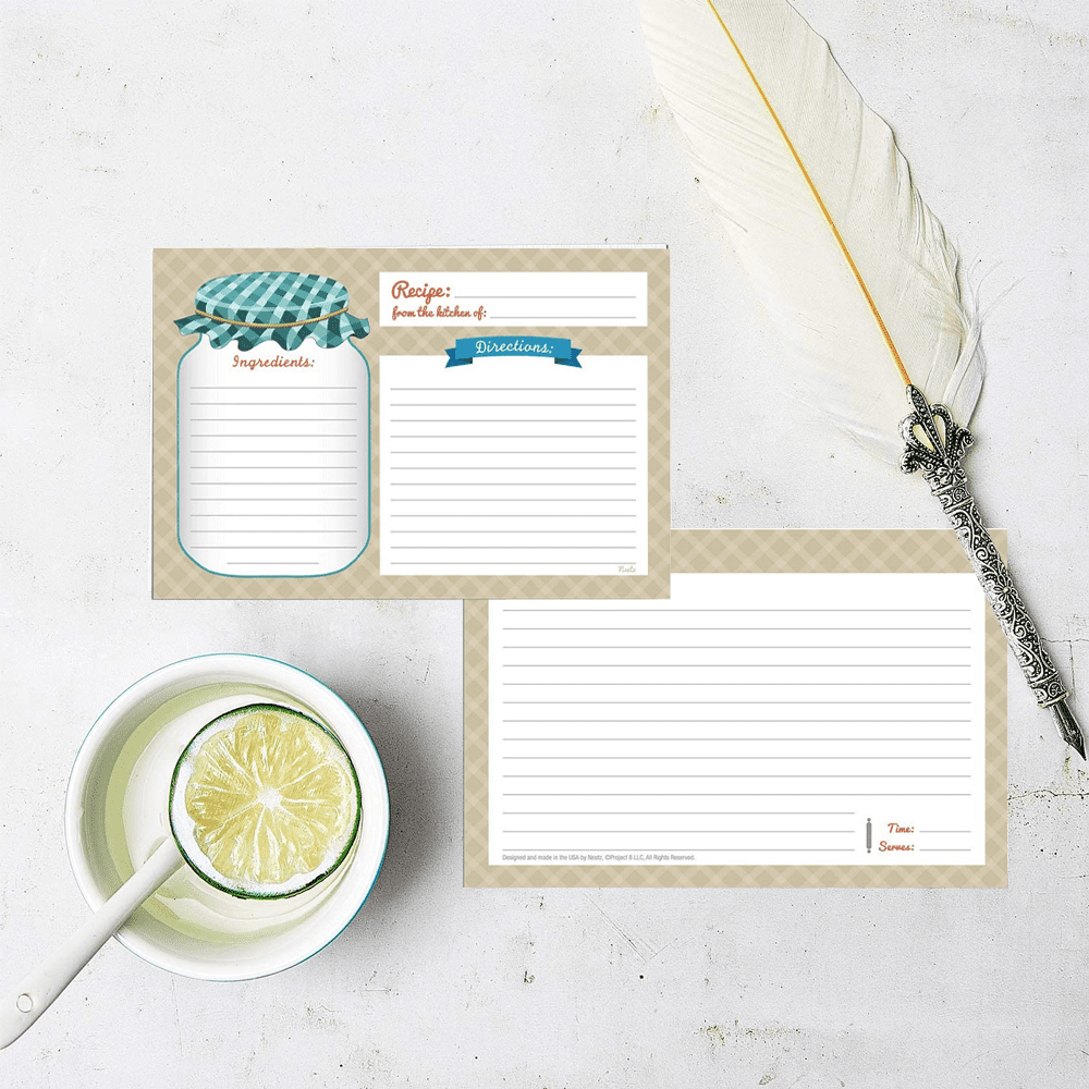 Bridal Recipe Cards Double-Sided Kitchen Recipe Cards Sage Green Recipe Cards Notecards for Wedding
