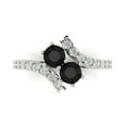 thumbnail image 2 of 1.98ct round cut black natural onyx 14k white gold Bridal Wedding Engagement Promise Anniversary Ring for Women size 6.25, 2 of 7