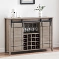 thumbnail image 3 of EastVita 47" Farmhouse Coffee Bar Cabinet with Storage,Wine Bar Cabinet Sliding Barn Door,Buffet Sideboard with 16 Bottle Wine Rack,White, 3 of 8