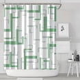 thumbnail image 2 of Green White Shower Curtain Set with Hooks Grey and White Shower Curtains Grey Shower Curtain Geometric Bath Curtains Decorative Gray Shower Curtain Water Repellent, 72x84, 2 of 4