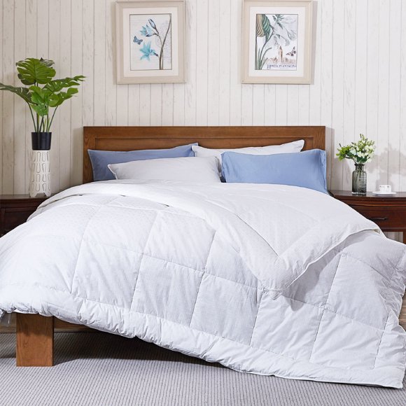 Couette Alternative au Duvet Blanche avec Housse 100 % Coton