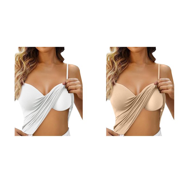 (2-Pack) Rinsvye Shelf Bra Camisoles Adjustable 4X for Women Spaghetti Strap Tank Tops 3Xl Maternity Clothes Basic Layer