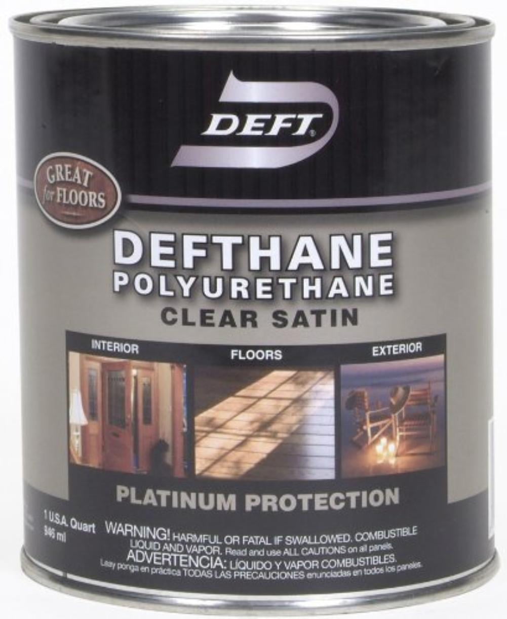 Deft Defthane Interior Exterior Clear Polyurethane Satin, Quart, This