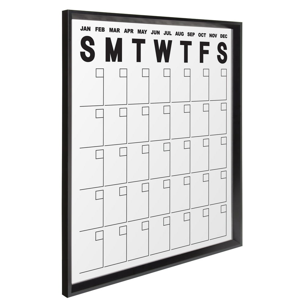 Kate and Laurel Calder Erasable Wall Calendar in Black