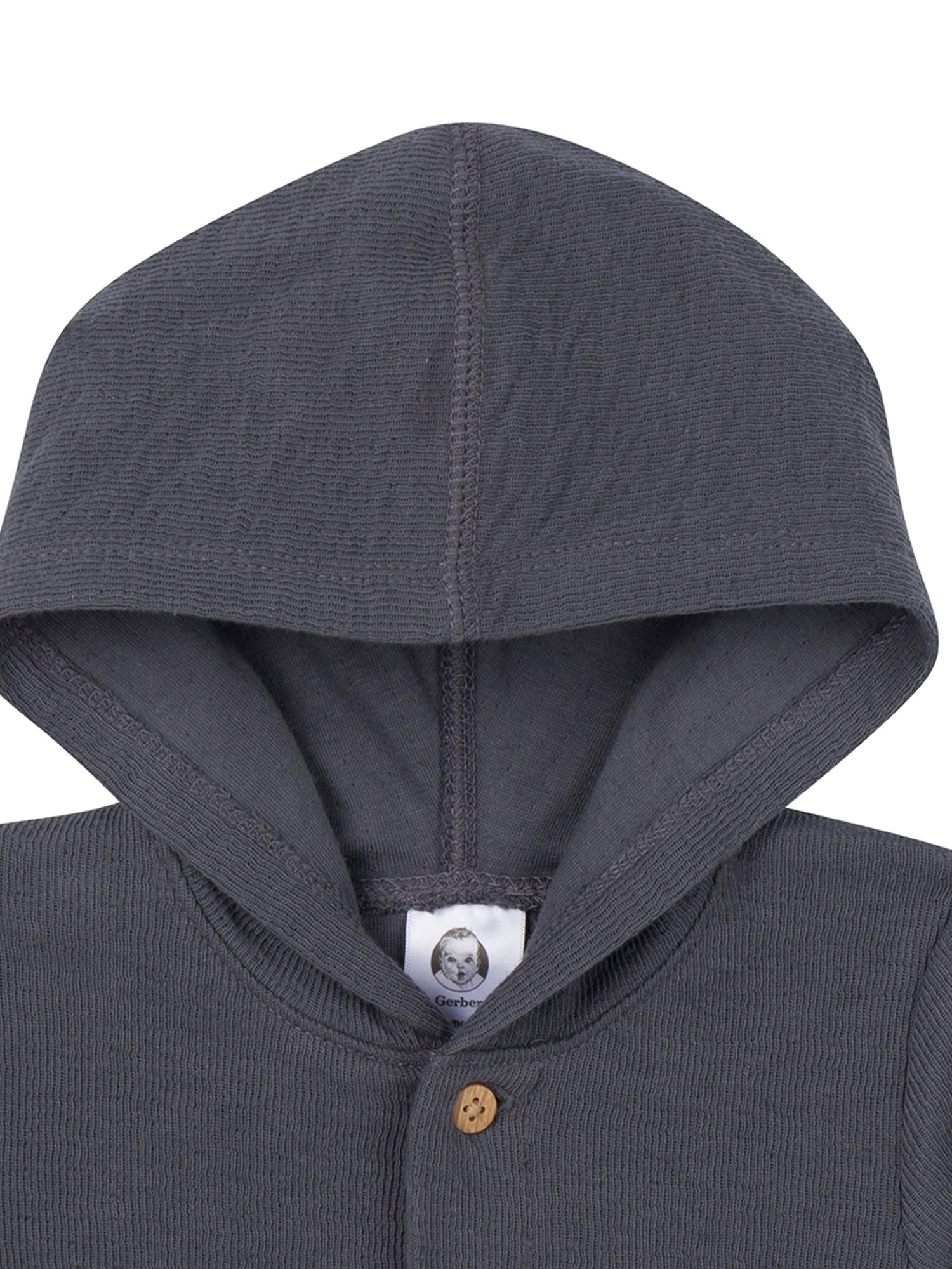 Gerber Baby Neutral Long Sleeve Hooded Romper, Sizes Newborn - 24 Months