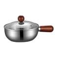 thumbnail image 1 of Cacerola calentadora de de acero inoxidable para el hogar con tapa portátil para hervir compatible con todas las estufas olla para leche 16 cm Plata, 1 of 8