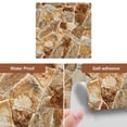 thumbnail image 3 of Fokelyi 10cm x 10cm Rustic PVC Self-Adhesive Wall Tiles for Kitchen 20 Pack, 3 of 5