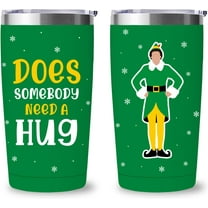 Funny Elf Christmas Tumbler, 20 oz Stainless Steel Insulated Tumbler, Christmas Coffee Mug with Lid and Straw, Xmas Cups Keep Drinks Cold & Hot, Buddy The Elf Merch White Elephant Gifts for Men Women