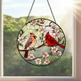 thumbnail image 4 of Cardinal Stained Glass Suncatcher,Window Hanging,Bird Lover,Bird Glass Art,Home Decor,Male & Female Cardinal,Memorial Suncatcher,Women Gift, 4 of 6