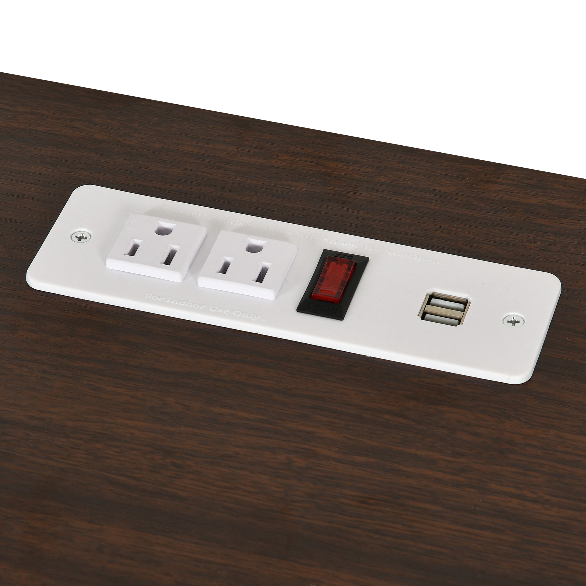 Uforic 63-inch Dog Crate Furniture,TV Stand with Charging Station,Dog Kennel with Double Sliding Barn Door - White