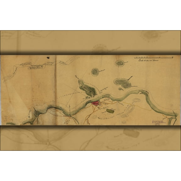 24"x36" Gallery Poster, map of Costa de Vera Cruz 1846