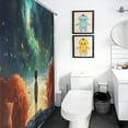 thumbnail image 3 of The Little Prince And Rose on Planet in Night Shower Curtain Cloth Fabric Bathroom Decor with Hooks, 3 of 5
