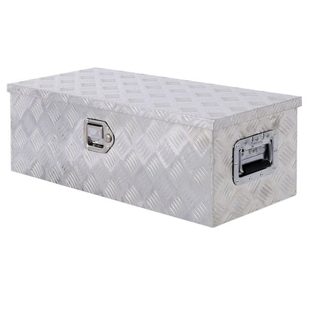 

C0000J 30 Inch Aluminum Truck Bed Toolbox Waterproof Storage Pick Up Truck Bed RV Trailer Toolbox With Side Handle Lock Keys