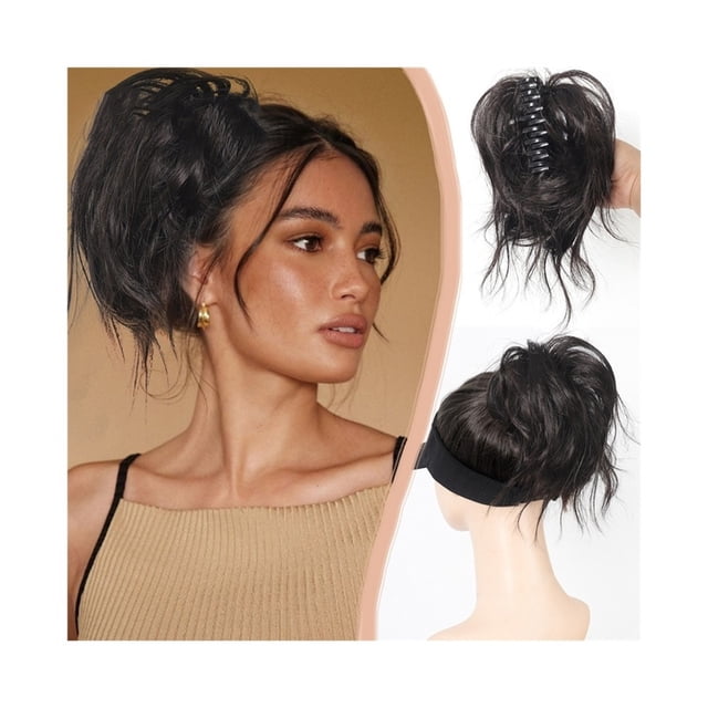 Pince à Griffes Pièce de Cheveux Synthétiques Chignon Ondulé en Vrac Extension de Cheveux Queue de Cheval