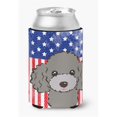 thumbnail image 1 of American Flag & Silver Gray Poodle Can or Bottle Hugger, 1 of 1