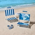 thumbnail image 2 of Mainstays Beach Sand Chair, Stripe, Blue, Polyester Fabric, 2 of 11