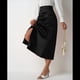 thumbnail image 5 of Falda de Satén de Seda con Cintura Alta y Cremallera para Mujer. Negro L, 5 of 7