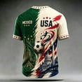 thumbnail image 4 of USA 2026 Soccer Cup Style V-Neck Jersey for Men, Short Sleeve Breathable Top with Dynamic Star & Ball Graphic, Lightweight Athletic Shirt, 1 PC Army Green L, 4 of 4