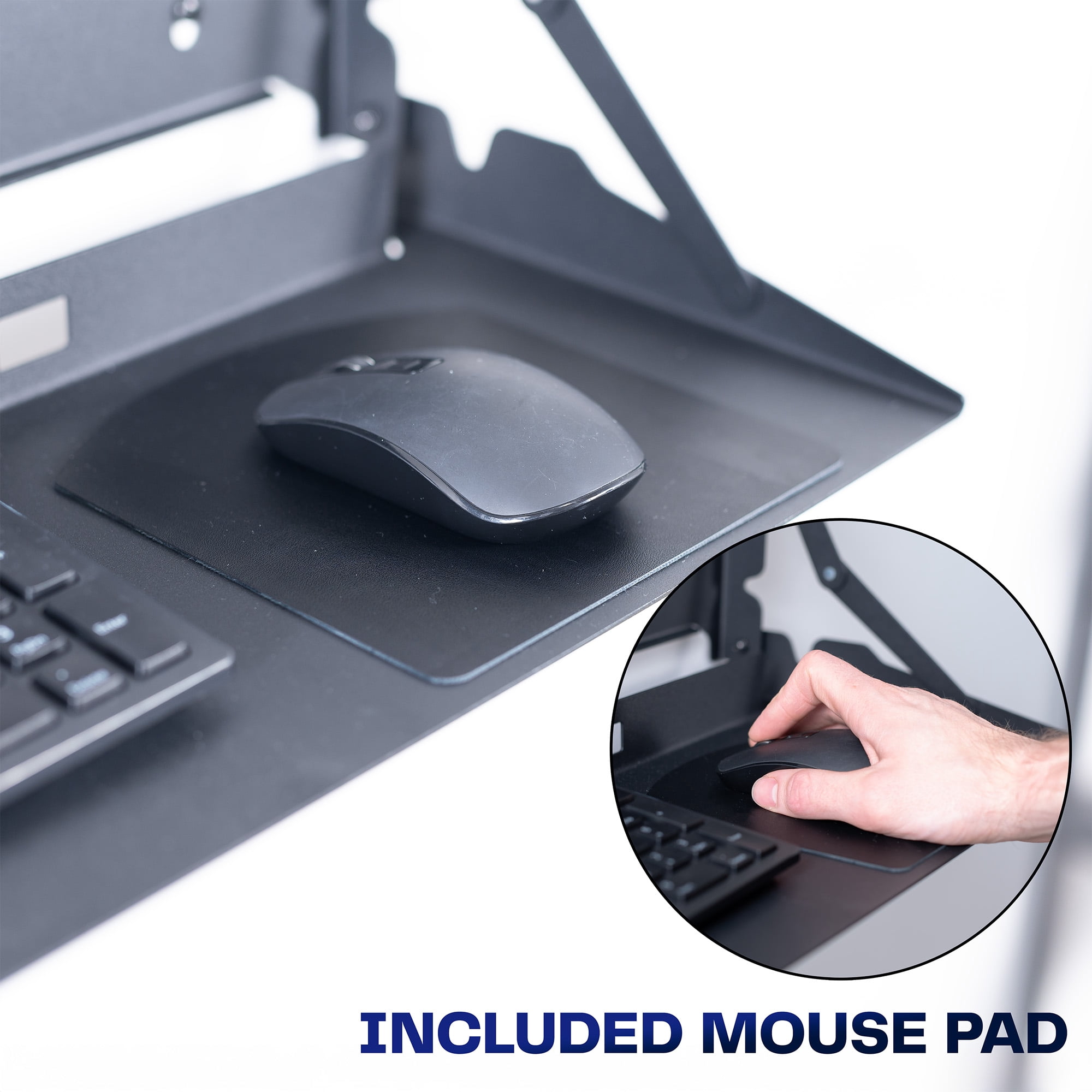 VIVO Black Flip Down 30 inch Keyboard Tray Wall Mount with Mouse Pad