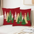 thumbnail image 3 of Red Christmas Pillow Covers 16 x 16 Inch Set of 2 White Gold Green Colorful Christmas Trees Throw Pillow Covers Xmas Winter Holiday Decorative Pillow Covers Cushion Cases for Sofa Couch, 3 of 6