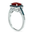 thumbnail image 3 of SZUL Women's 2 1/2 Carat Emerald Cut Garnet and 1/3 CTW Blue Diamond Ring in 10K White Gold, 3 of 6