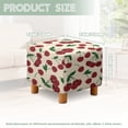 thumbnail image 3 of SCRAWLGOD Cherry Print Red Beige Stretch Ottoman Cover Square Folding Storage Stool Furniture Protector Soft Footrest Stool Slipcover with Elastic Bottom for Pets, 3 of 7