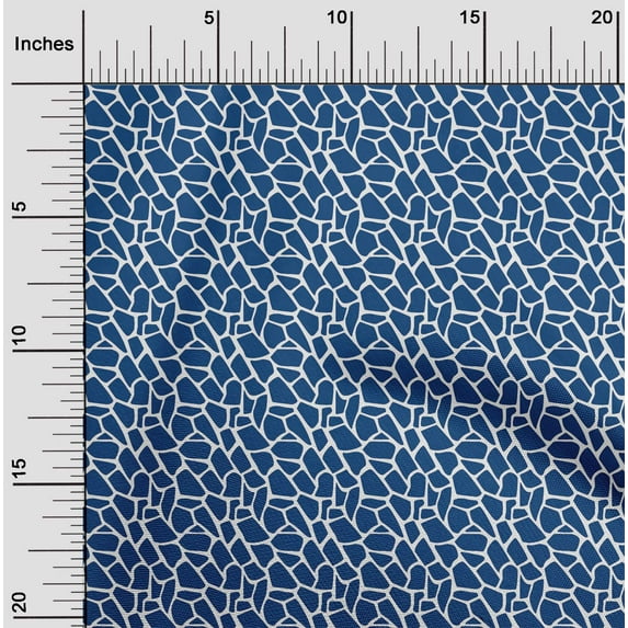 oneOone Cotton Silk Blue Fabric Giraffe Animal Skin Quilting Supplies Print Sewing Fabric By The Yard 42 Inch Wide