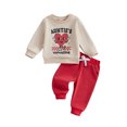 thumbnail image 2 of Elippeo Baby 2Pcs Valentine’s Day Outfits 6 12 18 24 Months 3 4 Years Long Sleeve Cartoon Print Sweatshirt and Pants Set Spring Clothes, 2 of 10