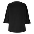 thumbnail image 5 of Fanxing Womens Bell Sleeve Shirts 3/4 Length Sleeve Tops Summer Trendy Crewneck Pullover Tunic Blouses Medium, 5 of 7