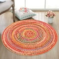 thumbnail image 2 of Indian Handmade Braided Multi Color Cotton with Natural Jute Round Rugs , Home Decor Carpet Size 7 x 7 Feet Round ( 210 cm x 210 cm), 2 of 2