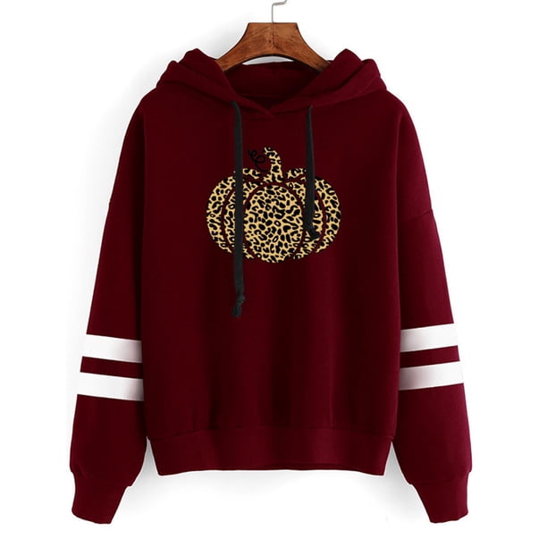 Sudadera con capucha de manga larga con estampado de calabaza de Halloween para mujer Fridja ghj987+2931