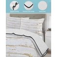 thumbnail image 3 of Quilt King Size Bedding Set, White Wooden Plank Reversible Summer Quilt 3 Pieces, Country Vintage Farmhouse Wood Grain Lightweight Bedspreads Coverlets with 2 Pillow Shams for All Seasons, 3 of 5
