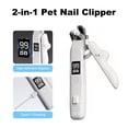 thumbnail image 4 of cisilov 2-in-1 Pet Nail Clippers and Grinder with LED Lights, Electric Dog Cat Nail Trimmer for Large Medium Small Dogs & Cats, Pet Nail Grinderwith 3 Speeds, USB Rechargeable, Safety Lock, 4 of 6