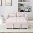 thumbnail image 4 of 54.33 inch versatile foldable sofa bed in 3 lengths, modern sofa sofa sofa velvet pull-out bed, adjustable back (PINK), 4 of 9