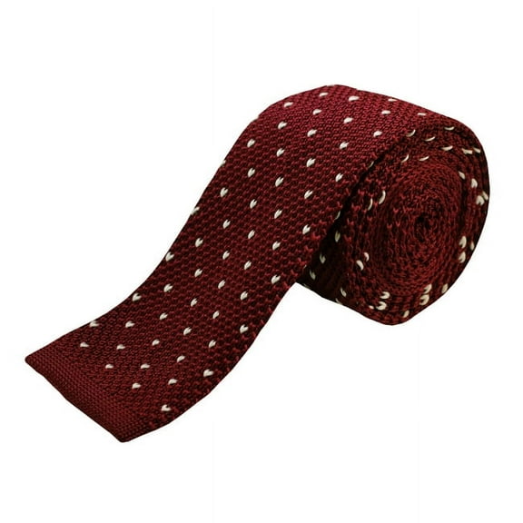 Maroon, Small Heart Dotted Men's Knit Tie